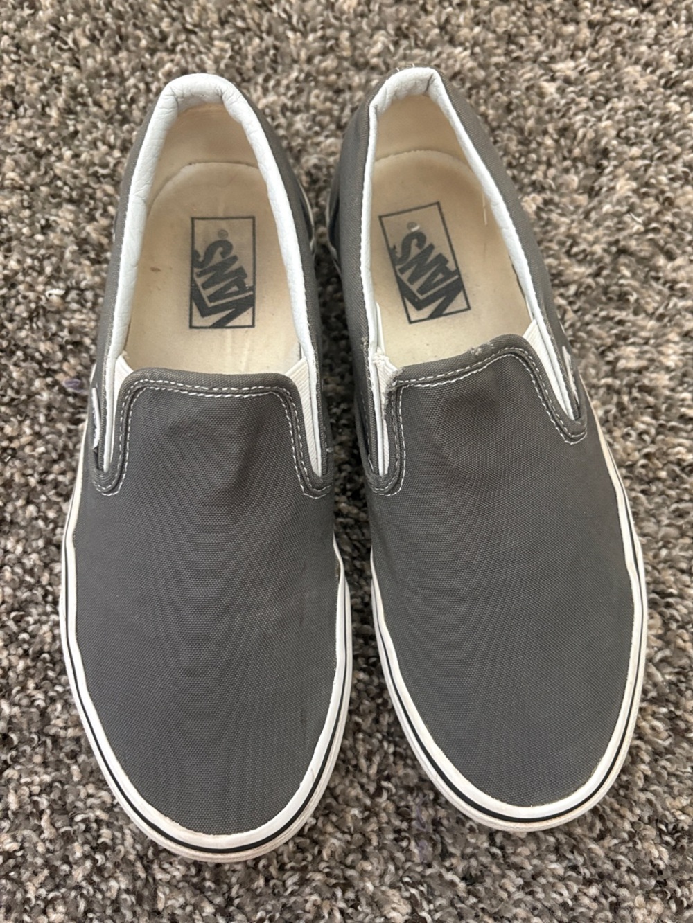 Vans Gray Canvas Slip-On Loafers - Picture 2 of 8